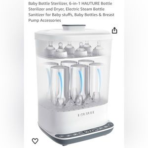 Baby Bottle Sterilizer, 6-in-1 HAUTURE Bottle Sterilizer and Dryer